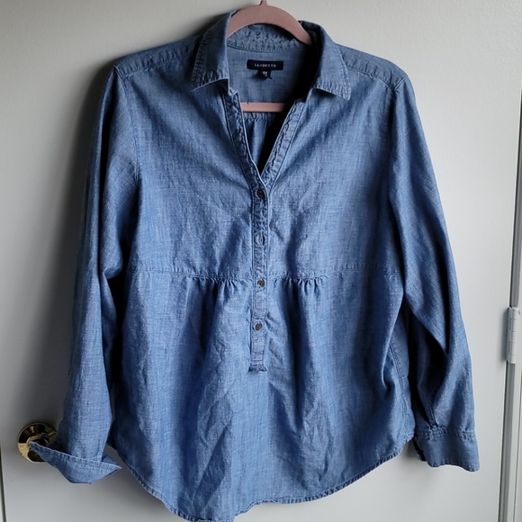 Land's End Chambray Blouse size XL